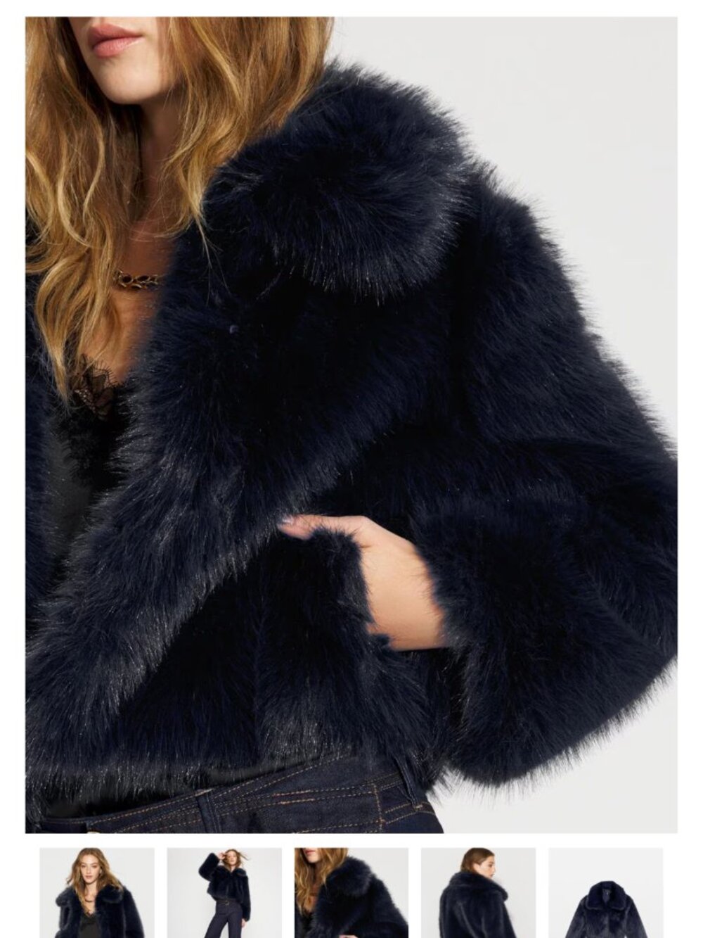 new WHITE HOUSE BLACK MARKET faux fur jacket s